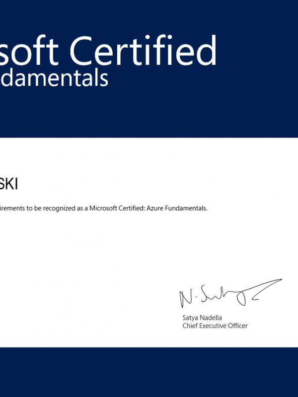 Certyfikat Azure Foundation 
