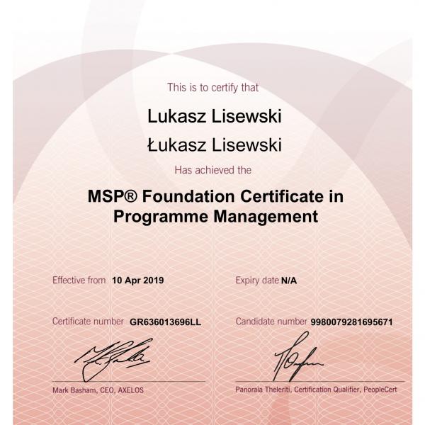 Zarządzanie programami metodyką MSP